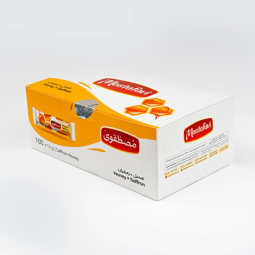 A BOX OF 100 HONEY PACKS
